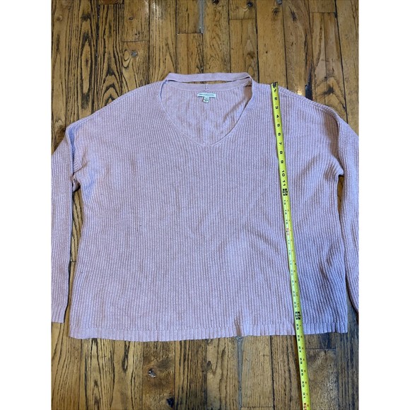 american eagle v neck thermal sweater pink XL - Picture 2 of 7